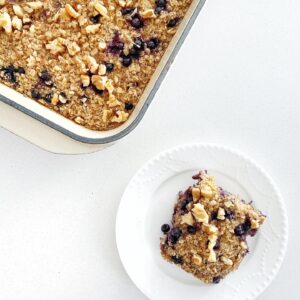 serving of baked wild blueberry oatmeal