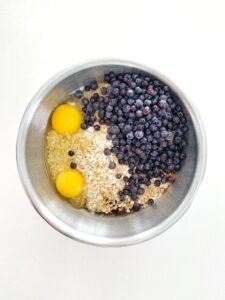 ingredients for baked wild blueberry oatmeal