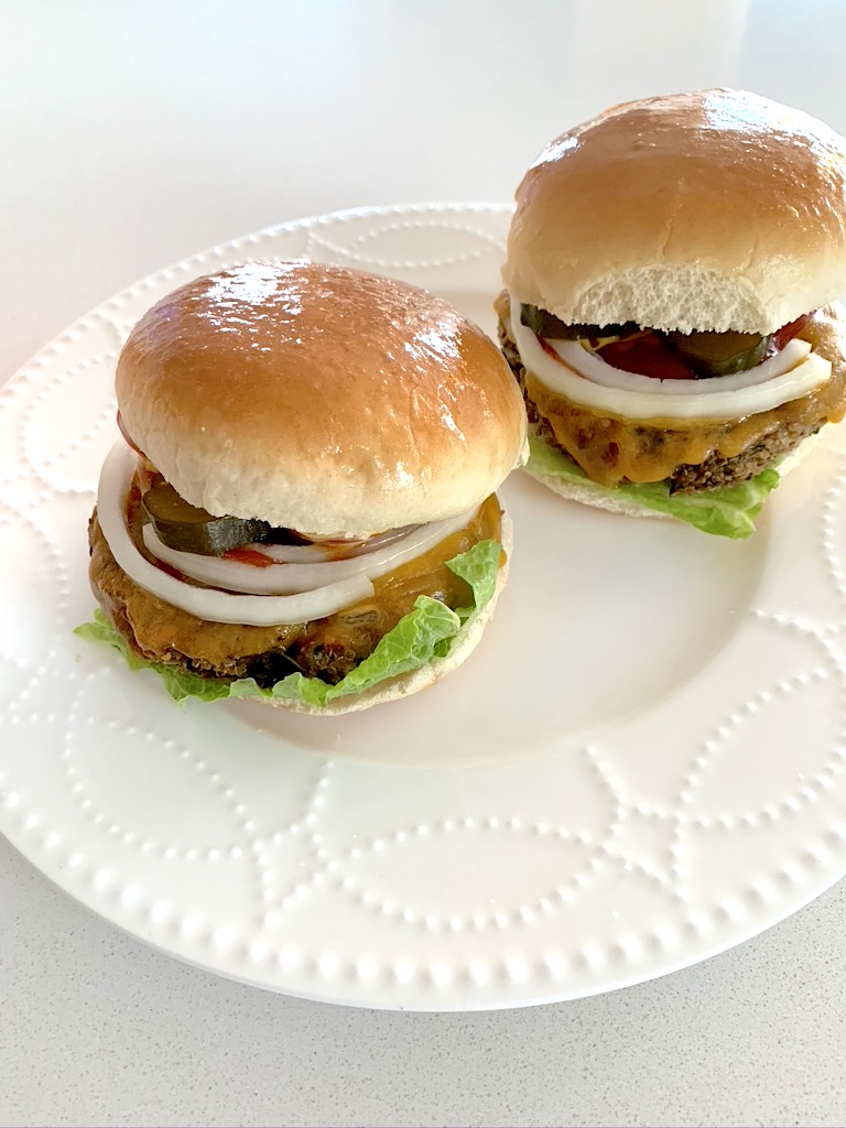 veggie truffle burgers on buns