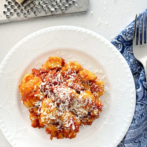 butternut squash gnocchi with creamy sauce