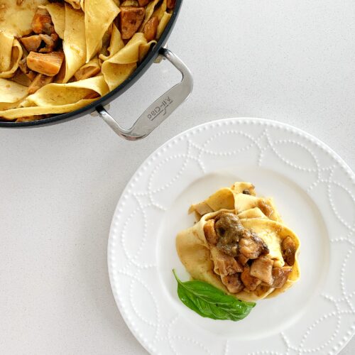 pappardelle with porcini mushroom cream sauce