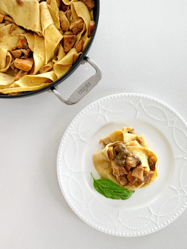 pappardelle with porcini mushroom cream sauce