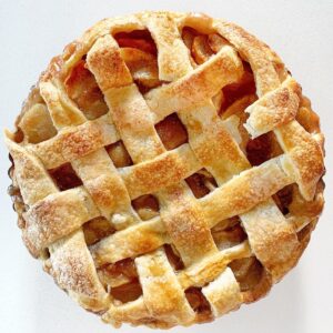 homemade apple pie with lattice crust